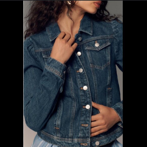 Brand New Pilcro Puff-Sleeve Denim Jacket - Picture 4 of 14